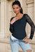 Black or white Sexy Swim Cloth Lace Sleeves Round Neck Open Crotch Bodysuit