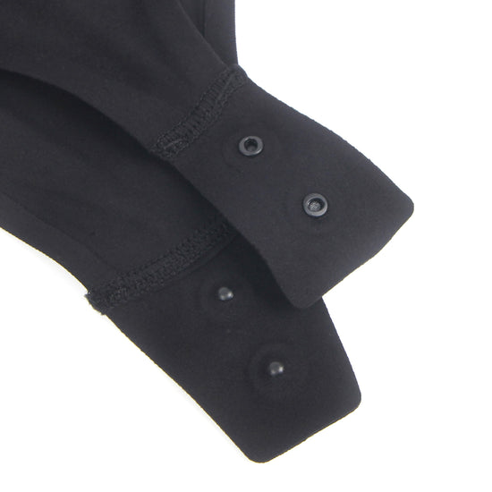 Black Sexy Swim Cloth Chiffon Puff Sleeves Square Neck Open Crotch Bodysuit