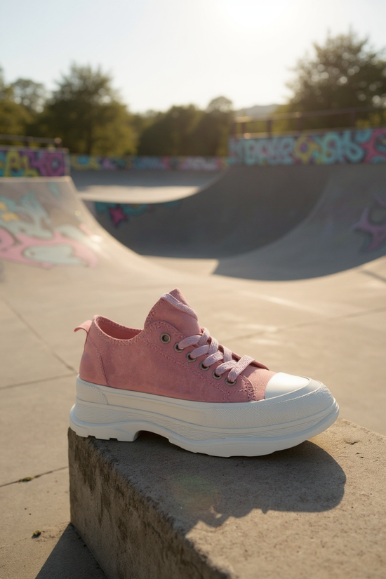 Tênis unissex baixo-rosa