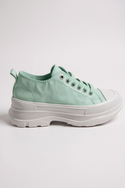 Tênis unissex baixo-Celeste Green