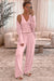 Ensemble de salon en tricot confortable en rose clair 3 pièces en rose clair