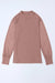 Apricot Striped Mesh Long Sleeve Crewneck Ribbed Top