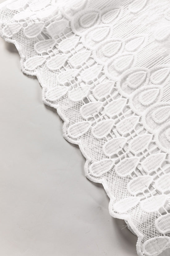 Camicetta per manica a mesh ricamato beige