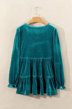 Velvet verde Verve Vallo a Vieplo PEPLUM BUSHEVE