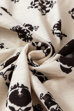 Manga de burbujas de cuello dividido estampado estampado Blusa suelta