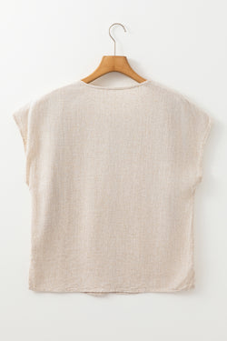 Corriente de chorro geométrico bordado bordado borla de manga atada en v cuello blusa