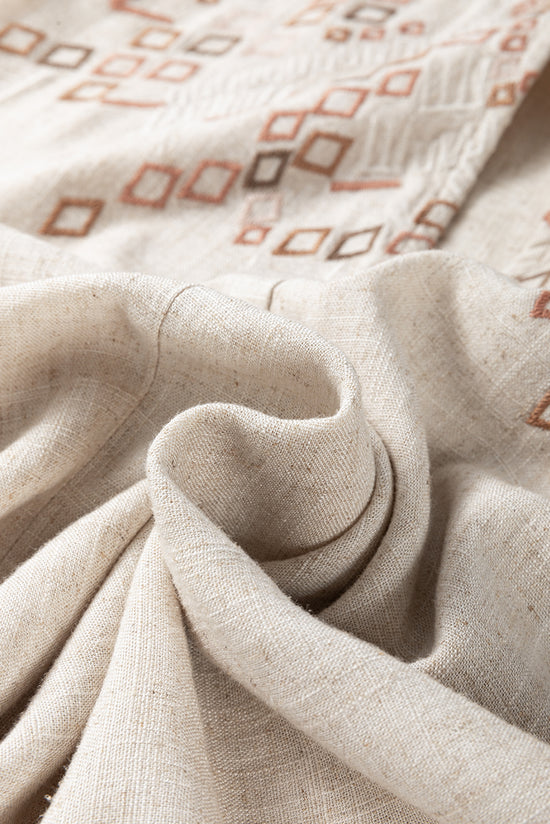 Jet Stream Géométrique brodé à manches courtes à manches courtes à manches vtières Ve