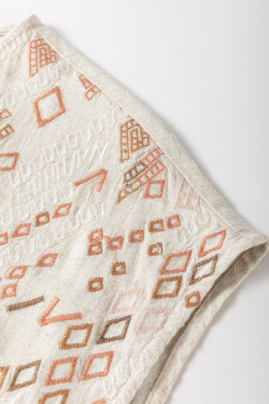 Jet Stream Géométrique brodé à manches courtes à manches courtes à manches vtières Ve