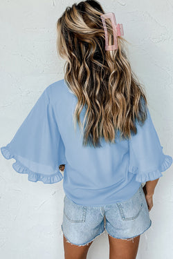 Myosotis Frilly rotonde a mezza camicetta a mezza manica
