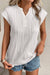 Black Wavy Textured Button V Neck Tee