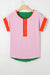 Rose Red Contrast Trip Color Block Bloque THOCH