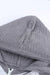 Gray Zipped Front Colorblock Hollow-out Knit Hoodie