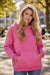 Pitaya Pink Mineral Wash Terry Patchwork Drawstring Hoodie