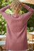 Mineral Red Solid Color Waffle Knit Cardigan with Pocket