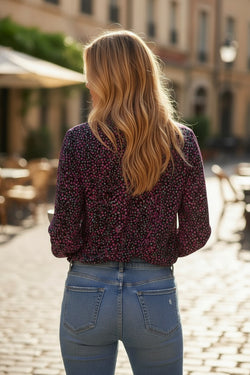 Camicia casual stampato a pois per pois d'uva