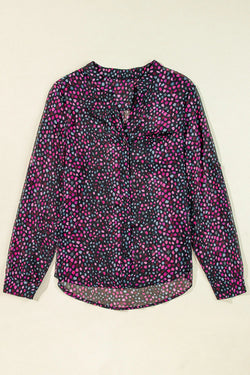 Camicia casual stampato a pois per pois d'uva
