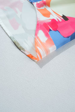 Rose abstract estampado con estampado con volante con volante con volantes