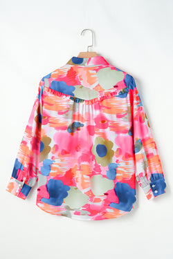Rose abstract estampado con estampado con volante con volante con volantes