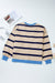 Pink Stripe Colorblock Drop Shoulder Buttoned Loose Cardigan