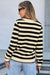 Apricot Stripe Chic Golden Button Cardigan Sweater