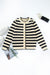 Apricot Stripe Chic Golden Button Cardigan Sweater
