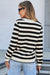 Apricot Stripe Chic Golden Button Cardigan Sweater