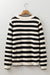 Apricot Stripe Chic Golden Button Cardigan Sweater