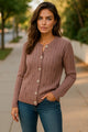 Goat Cut Out Textured Knit Buttoned Cardigan