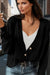 Black Open Knit Drop Shoulder Sweater Cardigan