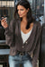 Black Open Knit Drop Shoulder Sweater Cardigan