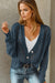 Black Open Knit Drop Shoulder Sweater Cardigan