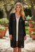 Black Crochet Hollow Out Open Front Cardigan