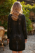 Black Crochet Hollow Out Open Front Cardigan