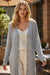 Gray Hollow Out Buttons Front Long Cardigan