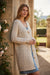 Parchment Hollow Out Buttons Front Long Cardigan