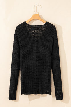 Maglione a collo vuoto a V Hollow-out