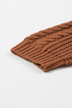 Khaki Mix Magni di patchwork a maglia a maglia testurizzata