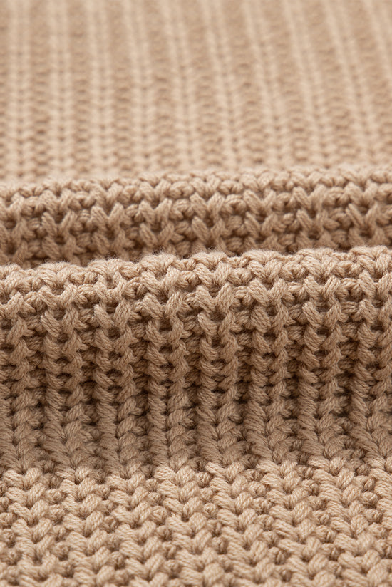 Khaki Mix Magni di patchwork a maglia a maglia testurizzata