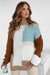 Khaki Mix Magni di patchwork a maglia a maglia testurizzata