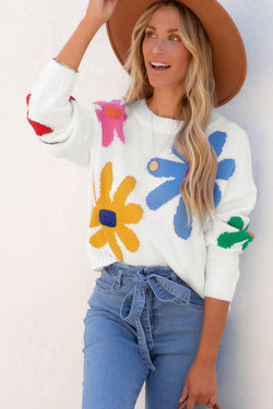 Maglione di equipaggiamento colorato colorato di fiori colorati