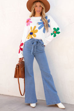 Maglione di equipaggiamento colorato colorato di fiori colorati