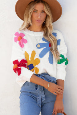 Maglione di equipaggiamento colorato colorato di fiori colorati