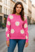Maglione a maniche lunghe a fiore rosa rosa brillante