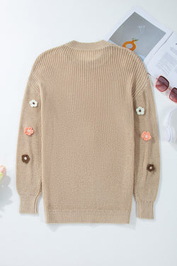 Pergamena ciao maglione sciolto ricamato floreale