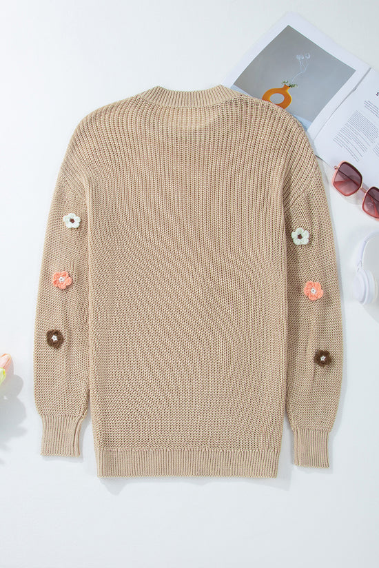 Pergamena ciao maglione sciolto ricamato floreale
