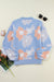 Beau blu floreale o collo goccia a maglia a maglia