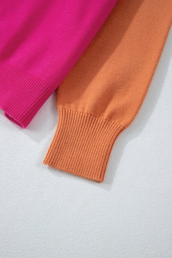 Bonbon a tre tono contrasto rotondo maglione sciolto