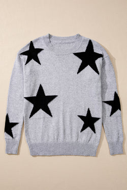 Maglione di spalla grigia a stella