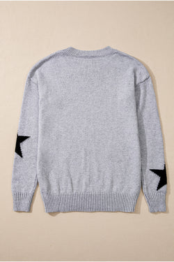 Maglione di spalla grigia a stella