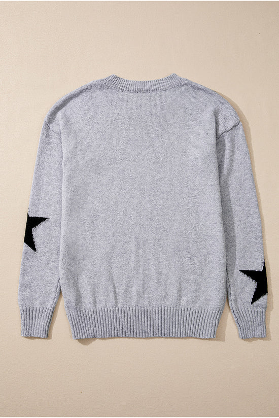 Maglione di spalla grigia a stella